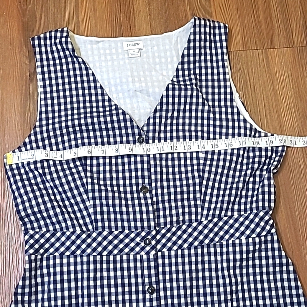 J. Crew Navy and White Gingham Midi Dress - Picture 4 of 16